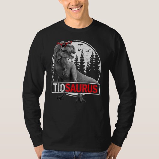 Mannen Tiosaurus rex dinosauriër Tio Saurus Vaderd T-shirt (Voorkant)