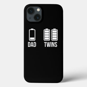 Mannen tired Dad Low Battery Twins Full Charge gra Case-Mate iPhone Case