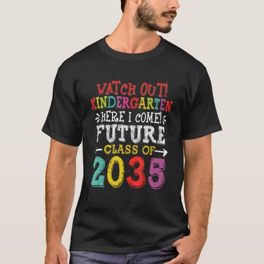 Mannen toekomstige klas van 2035: Kindergarten H T-shirt (Voorkant)