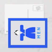 Mannen toilet, Japans bord Briefkaart (Voorkant / Achterkant)