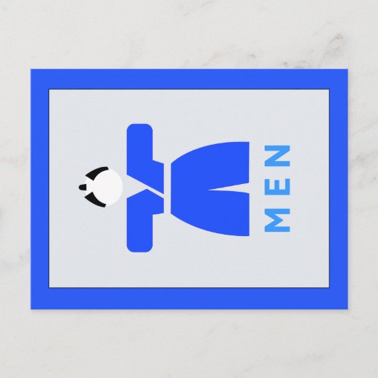 Mannen toilet, Japans bord Briefkaart (Voorkant)