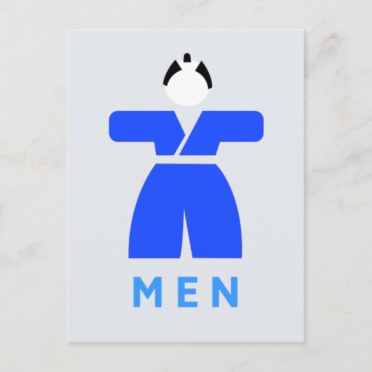 Mannen toilet, Japans bord Briefkaart (Voorkant)