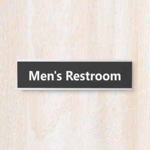 Mannen-toiletruimte zwart-wit deurbordje