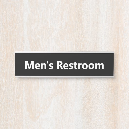 Mannen-toiletruimte zwart-wit deurbordje (Voorkant)