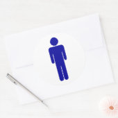 Mannen toiletten of badkamer teken ronde sticker (Envelop)