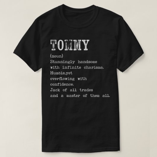 Mannen Tommy Name T-shirt (Design voorkant)