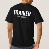  Mannen trainer Coach Sjabloon zwart T-shirt (Achterkant)
