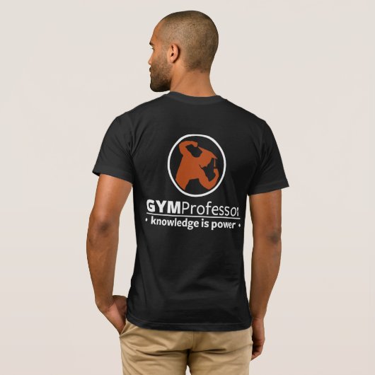 Mannen Training T-Shirt (zwart) (Achterkant volledig)