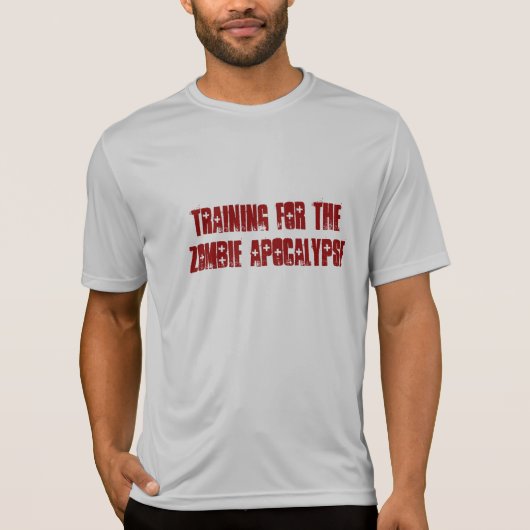 Mannen training voor het Zombie Apocalypse-T-shirt T-shirt (Voorkant)