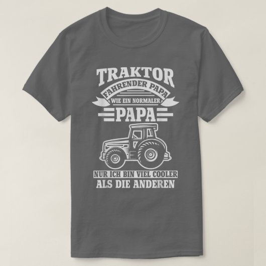 Mannen traktor Fahrender papa wie normaler papa Fa T-shirt (Design voorkant)
