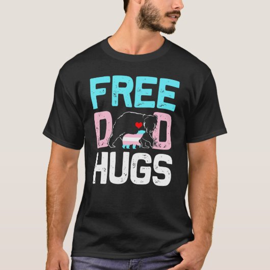 Mannen Trans Beer Vrij pa Hugs Proud Ally Dad Tra T-shirt (Voorkant)