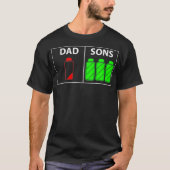 Mannen Triplet vader van drie Sons Funny Low Gift T-shirt (Voorkant)