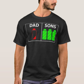 Mannen Triplet vader van drie Sons Funny Low Gift T-shirt