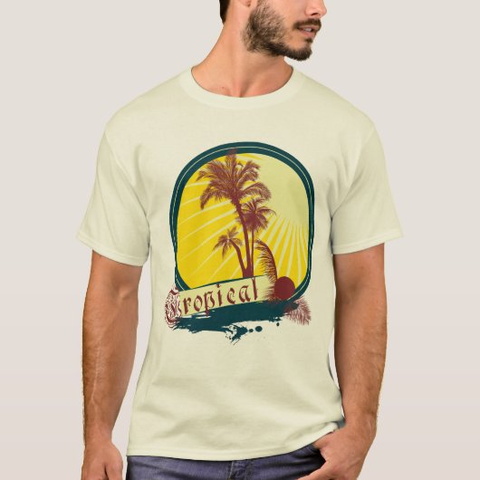 Mannen Tropical T T-shirt (Voorkant)