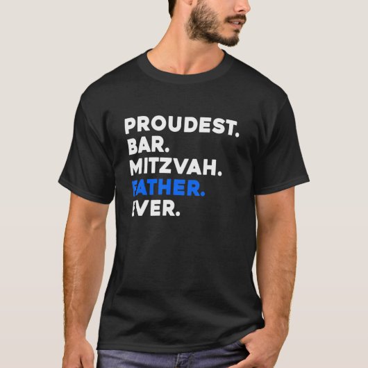 MANNEN TROTS BAR MITZVAH VADER OOIT JOODS JONGEN C T-SHIRT (Voorkant)