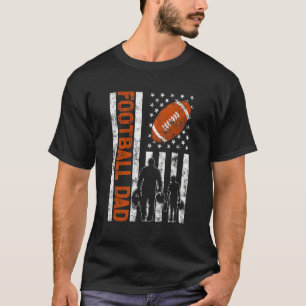 Mannen Trots Football Papa Retro American Flag Spo T-shirt
