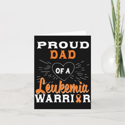 Mannen Trots Vader Van Een Leukemie Krijger Bewust Kaart (Voorkant)