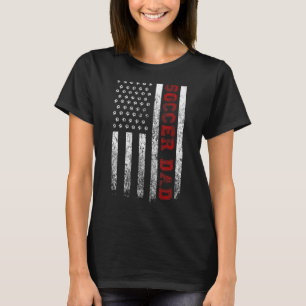 Mannen Trots Voetbal Papa Amerikaanse Vlag Cool US T-shirt