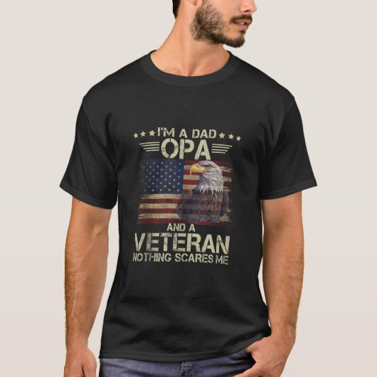 Mannen trotse adelaar Ik ben pa OPA Veteraan Ameri T-shirt (Voorkant)
