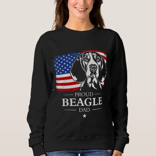 Mannen Trotse Beagle Papa Amerikaanse vlag Patriot Trui (Voorkant)