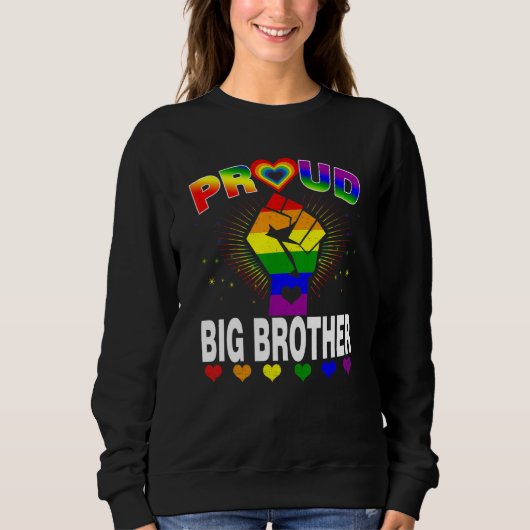Mannen trotse Big Brother Rainbow LGBT Gay Pride M Trui (Voorkant)