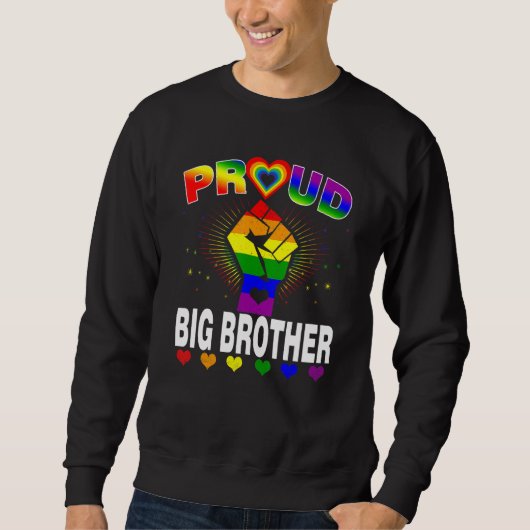 Mannen trotse Big Brother Rainbow LGBT Gay Pride M Trui (Voorkant)