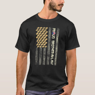 Mannen Trotse Broeder in Law Amerikaanse vlag Foot T-shirt