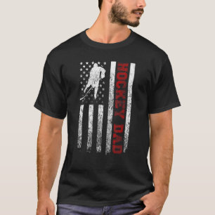 Mannen Trotse Hockey Papa Amerikaanse Vlag Cool US T-shirt