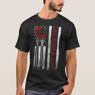 Mannen Trotse Lacrosse Papa Amerikaanse Vlag Cool T-shirt