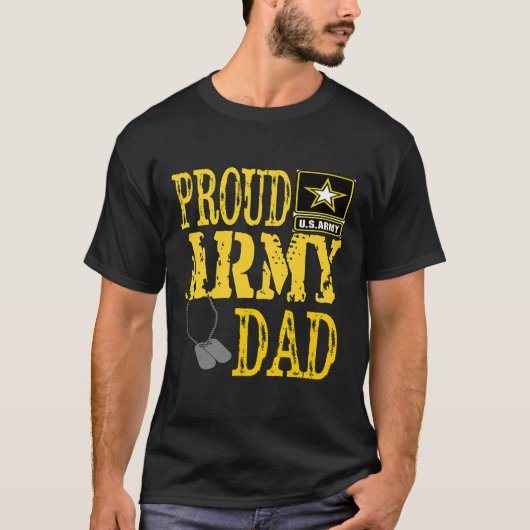 Mannen Trotse Leger Pap Military Pride T-shirt (Voorkant)