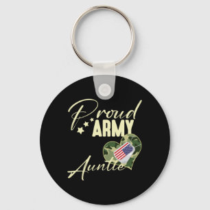 Mannen Trotse Leger Tante Camouflage Hondenpenning Sleutelhanger