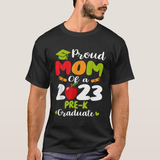 Mannen Trotse Moeder van 2023 PreK Afstuderen Moed T-shirt (Voorkant)