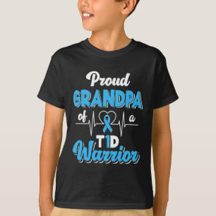Mannen trotse opa van een T1D-strijder diabetische T-shirt