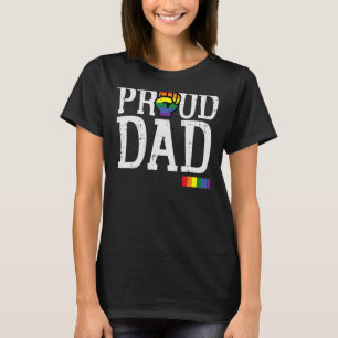 Mannen Trotse Pap Regenboog Vlag Straight Ally LGB T-shirt