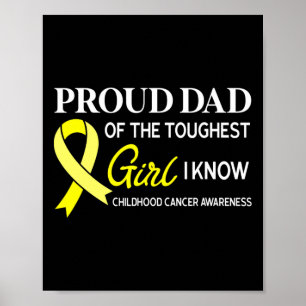 Mannen Trotse Pap Van Meisje Kindertijd Kanker Awa Poster