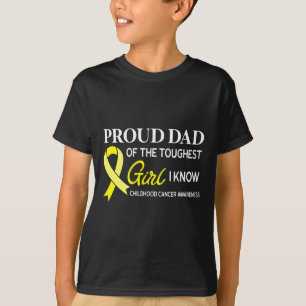 Mannen Trotse Pap Van Meisje Kindertijd Kanker Awa T-shirt