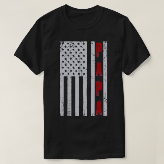 Mannen Trotse Papa Amerikaanse Vlag Vaders Dag Cad T-shirt (Design voorkant)