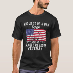 Mannen trotse papa pap Iraakse Vrijheidsveteraan R T-shirt