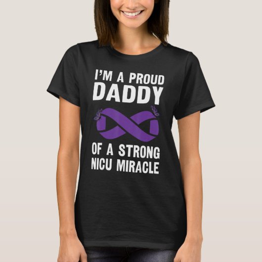 Mannen trotse papa van een sterke Nicu Miracle War T-shirt (Voorkant)