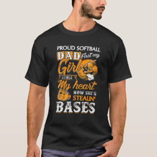 Mannen trotse softbal vader meisje stal mijn hart t-shirt