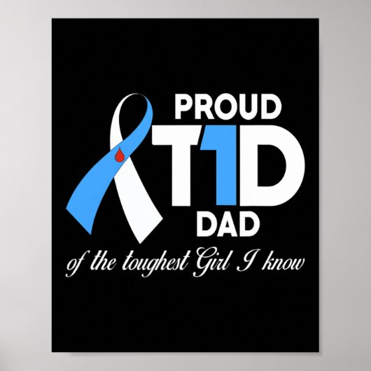 Mannen trotse T1d vader van dochterdiabetes bewust Poster (Voorkant)