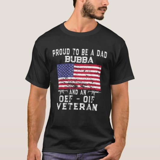 Mannen trotse vader Bubba OEF OIF veteraan retro A T-shirt (Voorkant)