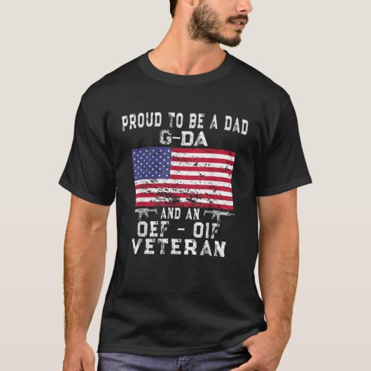Mannen trotse vader G Da OEF OIF veteraan retro Am T-shirt (Voorkant)