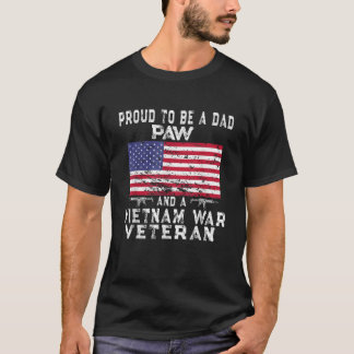 Mannen trotse vader paw vietnam veteraan retro ame t-shirt