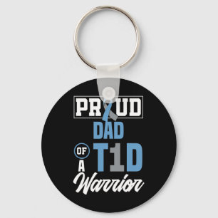 Mannen trotse vader van een T1D Warrior Diabetes A Sleutelhanger
