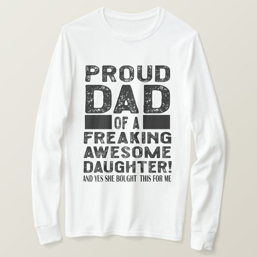Mannen trotse vader van Geweldige dochter T-shirt (Design voorkant)