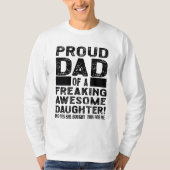 Mannen trotse vader van Geweldige dochter T-shirt (Voorkant)