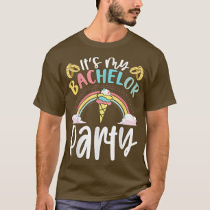 Mannen Trouw Ijs Regenboog Bruidegom Grappig Bache T-shirt