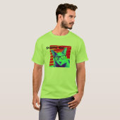 Mannen TShirt Green Smarty Cat Glasses (Voorkant volledig)