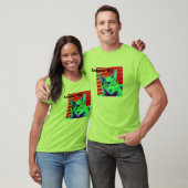 Mannen TShirt Green Smarty Cat Glasses (Unisex)